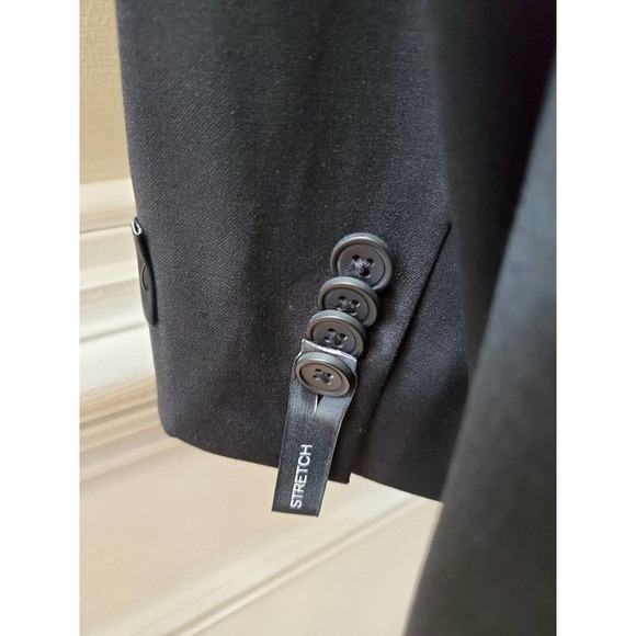 Awearness Kenneth Cole Solid Blue Wool Single Breasted Two Buttons Blazer 54L - Picture 8 of 12